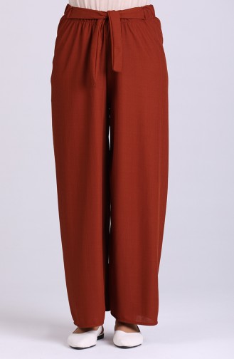 Elastic Waist Wide Leg Pants 9018-04 Tile 9018-04