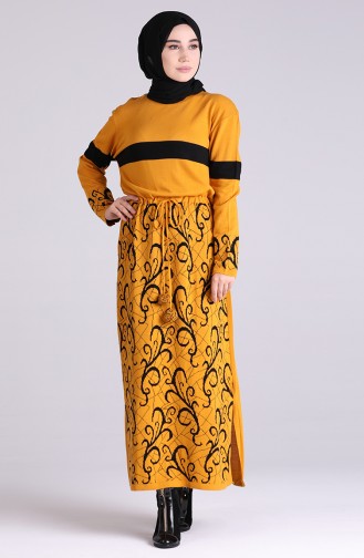فستان أصفر خردل 4003-01