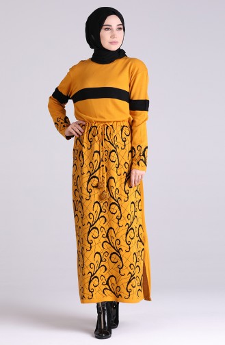 Knitwear Striped Dress 4003-01 Mustard 4003-01