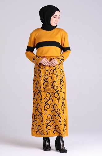 Knitwear Striped Dress 4003-01 Mustard 4003-01