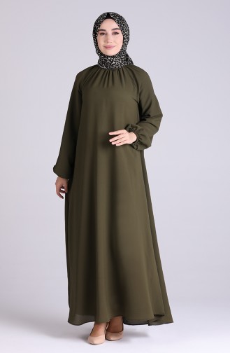 Khaki Hijab Kleider 3210-02