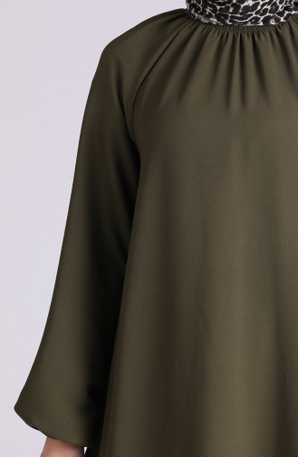 Khaki Hijab Kleider 3210-02