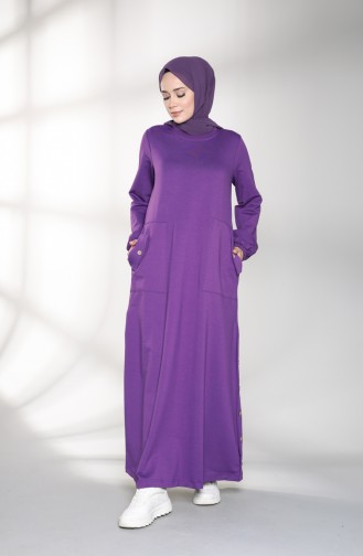 Lila Hijab Kleider 8113-02