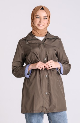 Khaki Trench Coats Models 1474-01