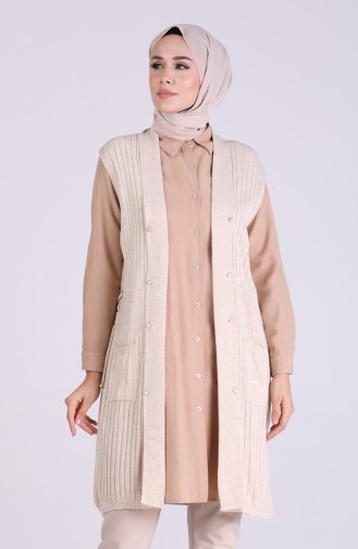 Creme Strickjacke 0804-07