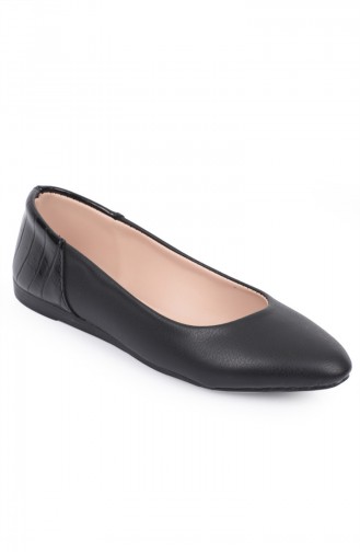 Schwarz Damen Ballerinas 6634-4