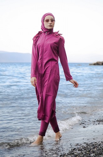 Fuchsia Hijab Badeanzug 2029-03