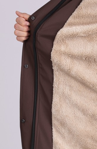 Fur Pocketed Coat 4055-07 Brown 4055-07