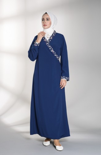 Yandan Bağlamalı Namaz Elbisesi 1001B-01 Lacivert
