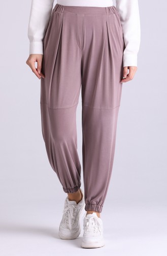 Modal Fabric Elastic Trousers 1315-05 Dried Rose 1315-05