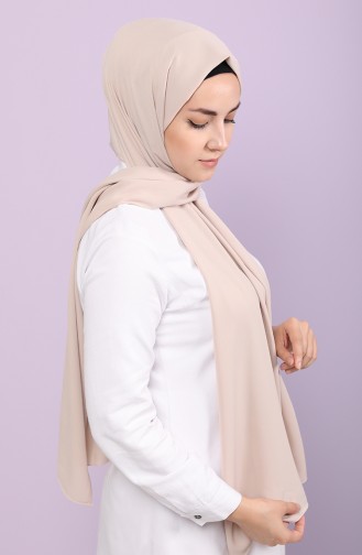 Silk Home Jorjet Düz Renk Şal 62001-28 Koyu Krem