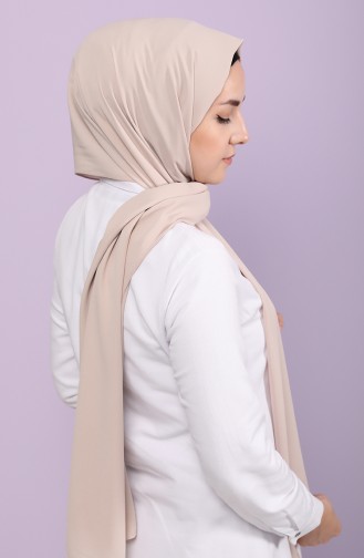 Silk Home Jorjet Düz Renk Şal 62001-28 Koyu Krem
