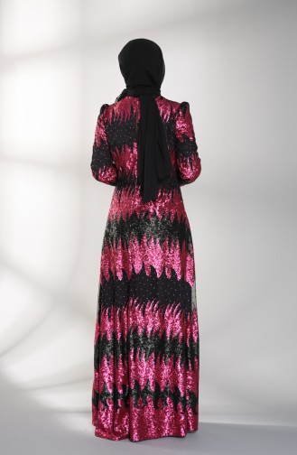 Fuchsia Hijab-Abendkleider 7275-02