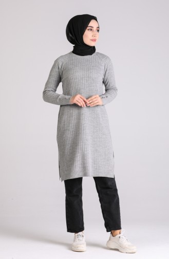 Triko Uzun Tunik 1571-03 Gri