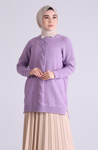 Triko Yarasa Kol Tunik 0610-07 Lila