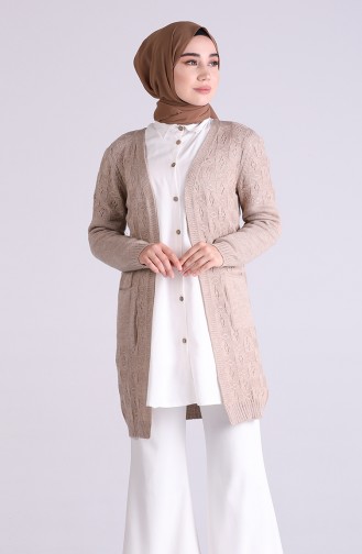 Beige Strickjacke 5023-07