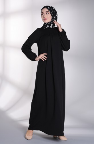Elastic Sleeve Knitted Dress 8146-02 Black 8146-02