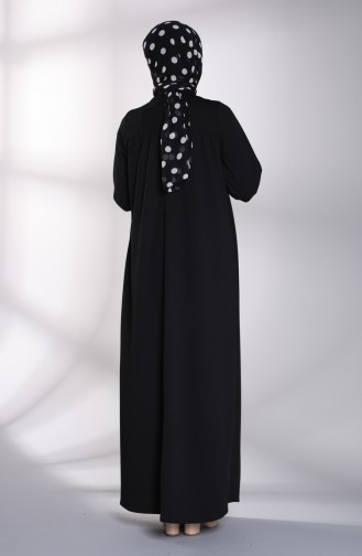 Schwarz Hijab Kleider 8146-02