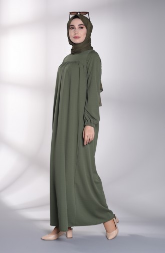 Elastic Sleeve Knitted Dress 8146-03 Khaki 8146-03