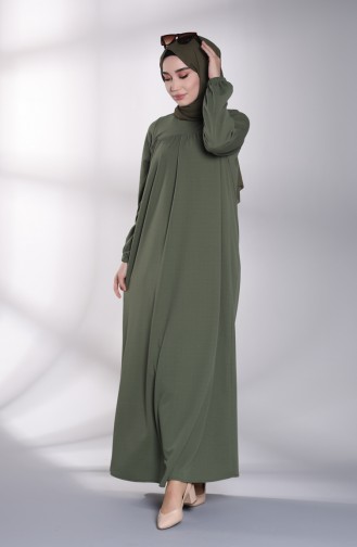 Khaki Hijab Kleider 8146-03