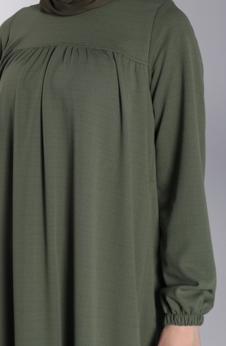Elastic Sleeve Knitted Dress 8146-03 Khaki 8146-03