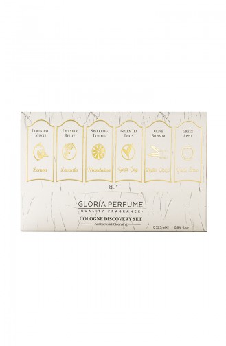 Gloria Perfume Kolonya Set Beyaz 6 lı 25 ml GKO009