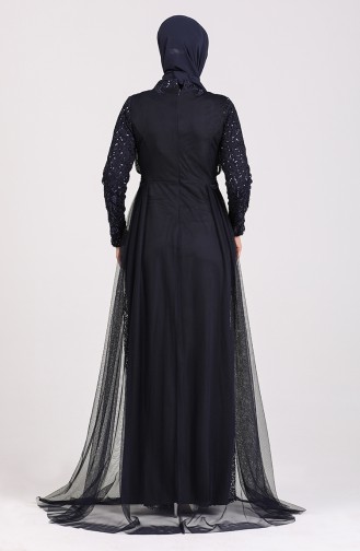 Dunkelblau Hijab-Abendkleider 5348-08