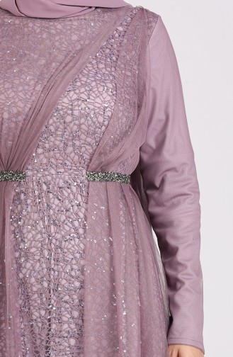 Lila Hijab-Abendkleider 5388-07