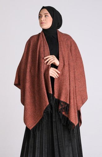 Ponchos Couleur brique 13194-10