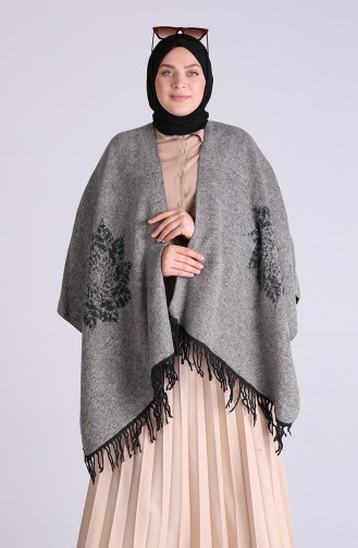 Light Gray Poncho 13197-03