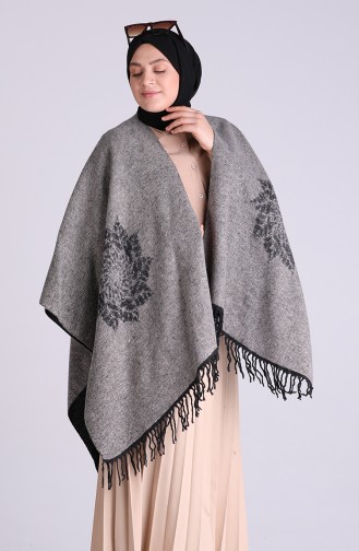 Light Gray Poncho 13197-03