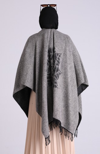 Hellgrau Poncho 13197-03