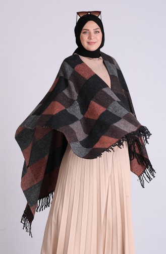 Brick Red Poncho 13202-04