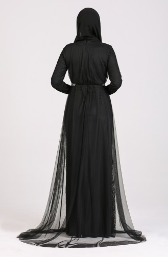 Schwarz Hijab-Abendkleider 5388-01
