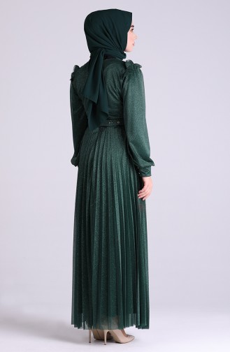 Emerald Green Hijab Evening Dress 1009-01
