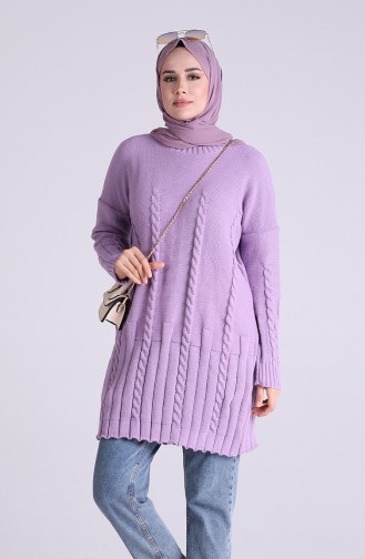 Triko Yarasa Kol Tunik 0613-03 Lila