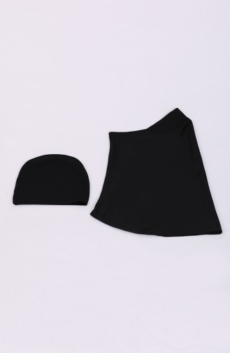 Schwarz Hijab Badeanzug 1009