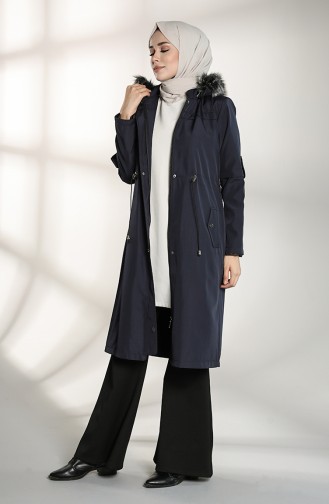 Bondite Fabric Hooded Coat 8101-01 Navy Blue 8101-01