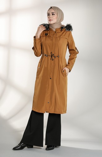 Bondite Fabric Hooded Coat 8101-06 Mustard 8101-06