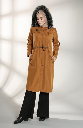 Bondite Fabric Hooded Coat 8101-06 Mustard 8101-06