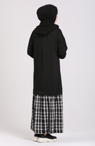 Grau Hijab Kleider 8129-01