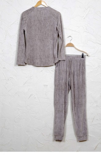 Vienetta Elastan Kadife Pijama Takım 50740000 Kahverengı