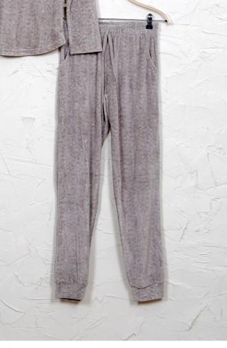 Vienetta Elastan Kadife Pijama Takım 50740000 Kahverengı