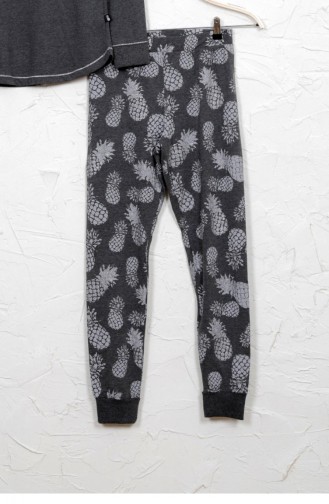 Vienetta Elastan Pamuk Pijama Takım 9040943264 Antrasıt