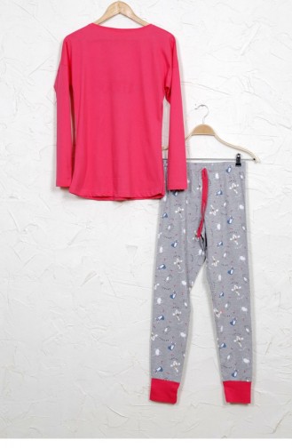 Vienetta Elastan Pamuk Pijama Takım 10730041 Sekerpembe