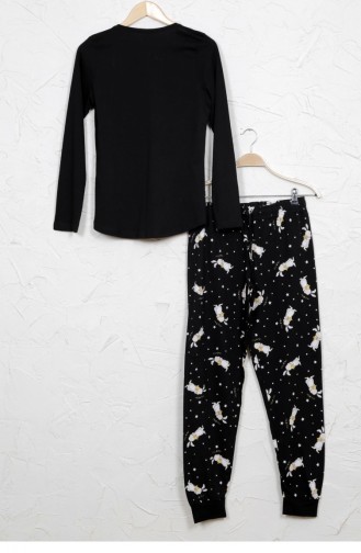 Vienetta Pamuk Pijama Takım 9050704849 Sıyah