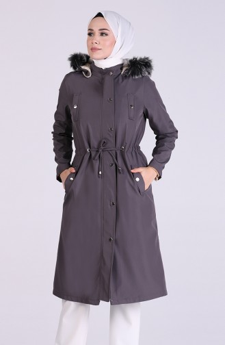 Coat with Fur Pockets 4055-04 Anthracite 4055-04