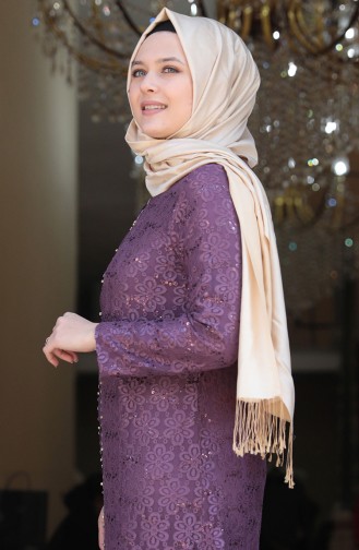 Lila Hijab-Abendkleider 3293-05