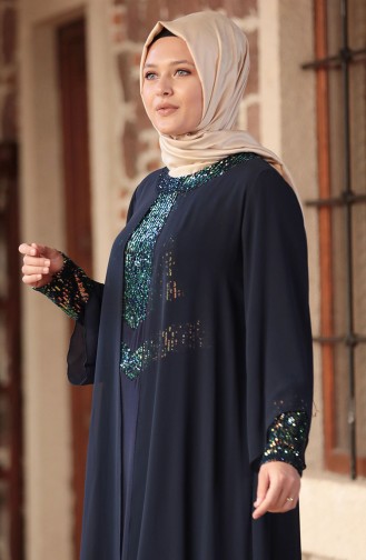 Habillé Hijab Bleu Marine 3263-02