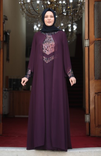 Lila Hijab-Abendkleider 3263-03